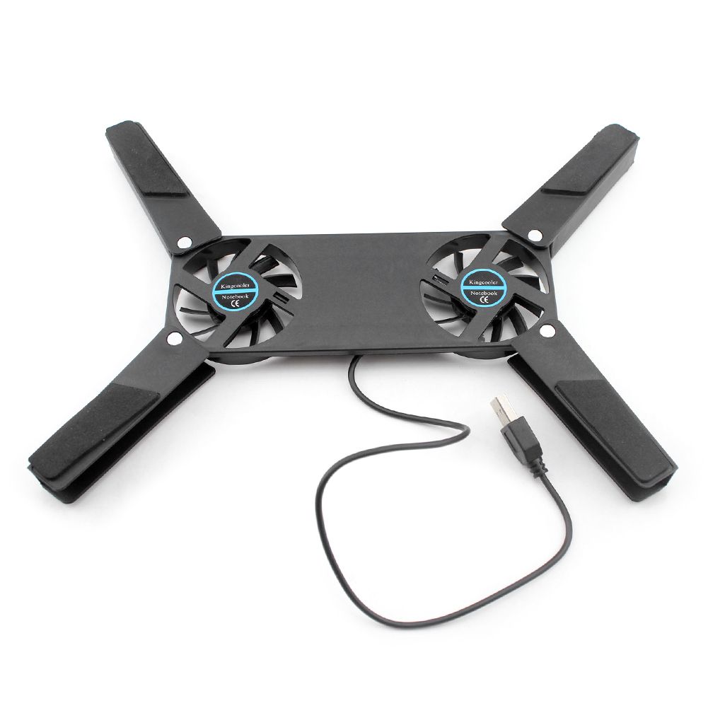 Faltbares Kühlpad mit Doppellüfter, Laptopständer, USB-betrieben für 7-15-Zoll-Notebook-PC, LCD-Display-Kühlerhalter_voghion.com