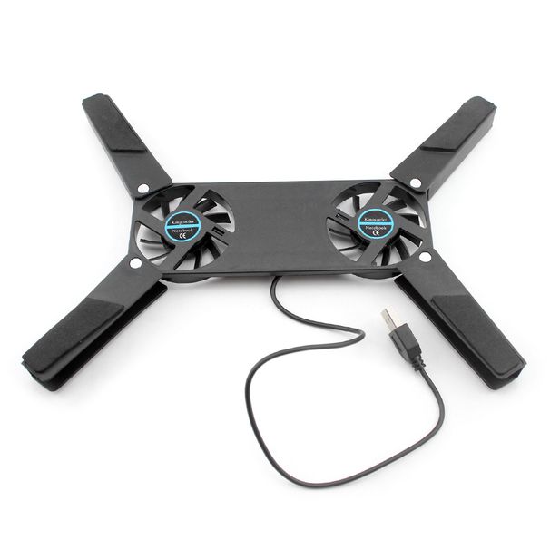 Faltbares Kühlpad mit Doppellüfter, Laptopständer, USB-betrieben für 7-15-Zoll-Notebook-PC, LCD-Display-Kühlerhalter_voghion.com