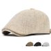 Leinen Koreanische Version Einfarbige Forward Hat Frühling Und Sommer Damen Retro Cap Herren Lässig Vielseitige Baskenmütze_voghion.com