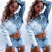 Short Jacket Women's Short Denim Clothes Gradient Color Short Jacket_voghion.com