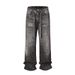 Women's Clothing Full Diamond Rhinestone Loose Straight Jeans Niche Floating Rope Belt Wide Leg Pants Trend_voghion.com