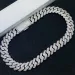 Κολιέ moissanite Κουβανέζικη αλυσίδα Κ 20mm 4 σειρών Full Dia Ice Out Vvs Pass Dias Tester Επιμετάλλωση από ανοξείδωτο ατσάλι_voghion.com