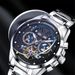 GUANQIN Automatische mechanische Herren-Skelett-Armbanduhr aus Wolframstahl, wasserdicht, Saphir, Wochenkalender, multifunktionale Uhr für Herren_voghion.com