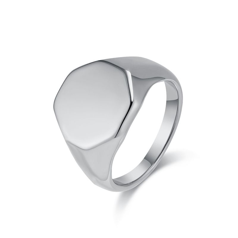 Bague en acier titane à joint hexagonal de style neutre froid INS pour hommes et femmes, design géométrique simple et brillant de haute qualité_voghion.com