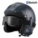Vintage Leather Motorcycle Helmet With Bluetooth & Retro Goggles – 3/4 Open Face Design, Handcrafted ABS Shell, Unisex Adult Sizes (S-2XL)_voghion.com