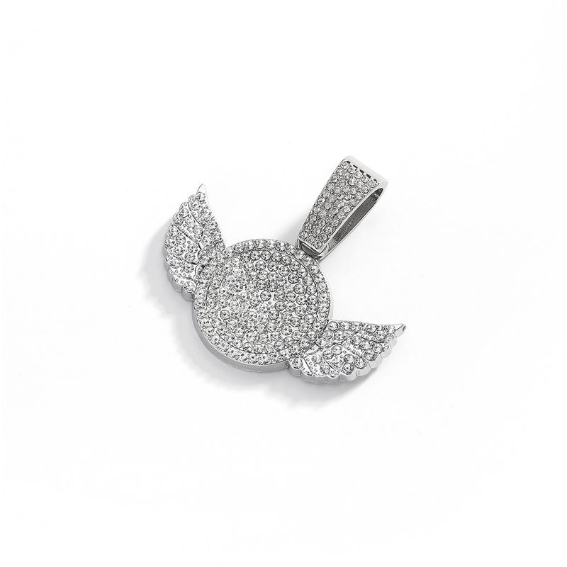 Hot Selling Full Diamond Wings Alloy Pendant Hip Hop Men's Fashion Personality Trendy Necklace_voghion.com