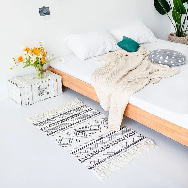 Baumwolle gewebt Digitaldruck Quaste Fußmatte Mehrzweck Schuhschrank Abdeckung Handtuch ändern Schuhe Fußmatte_voghion.com