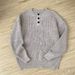 Men's Chunky Knit Sweater – Button-Detail Oversized Pullover In Soft Cotton (M-3XL, Classic Grey)_voghion.com
