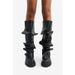 Women's Shoes New High Heels Thick Bottom Round Head Metal Rivets Two Way Wear Pile Knee High Boots Large Size Women's Shoes_voghion.com