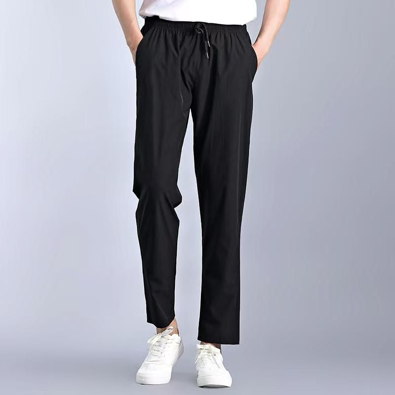 Sports pants, versatile casual cropped pants, running and fitness men's pants, loose ankle pants_voghion.com