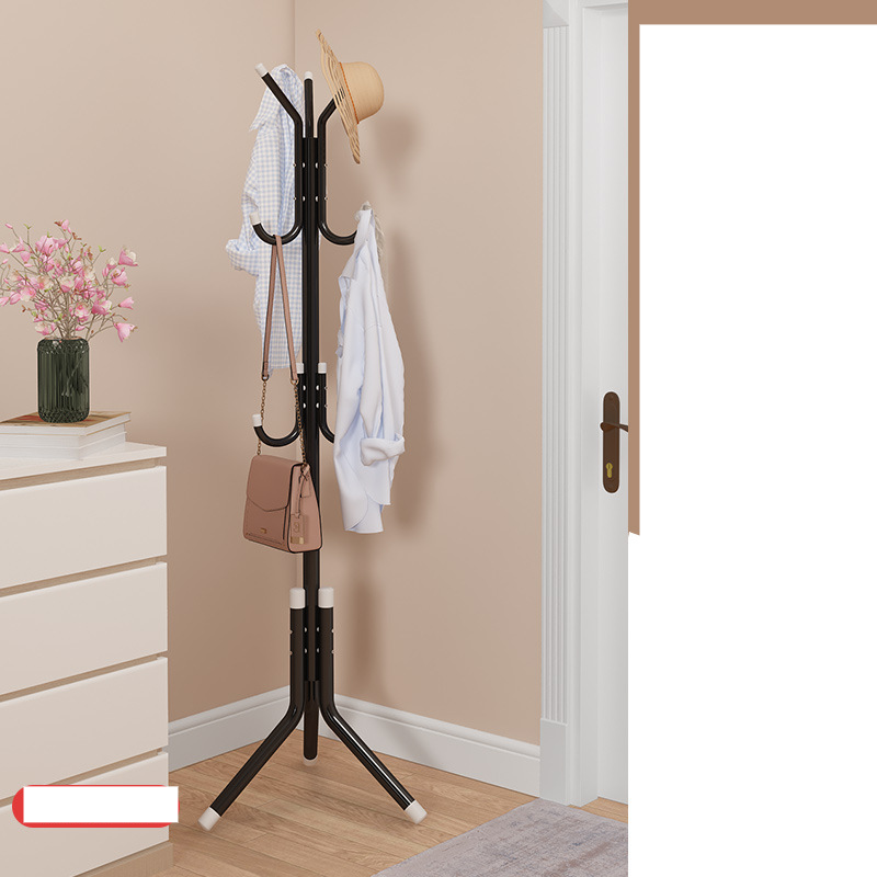 Simple floor standing clothes rack vertical small coat rack indoor bedroom clothes rack home sturdy clothes hanging rod_voghion.com