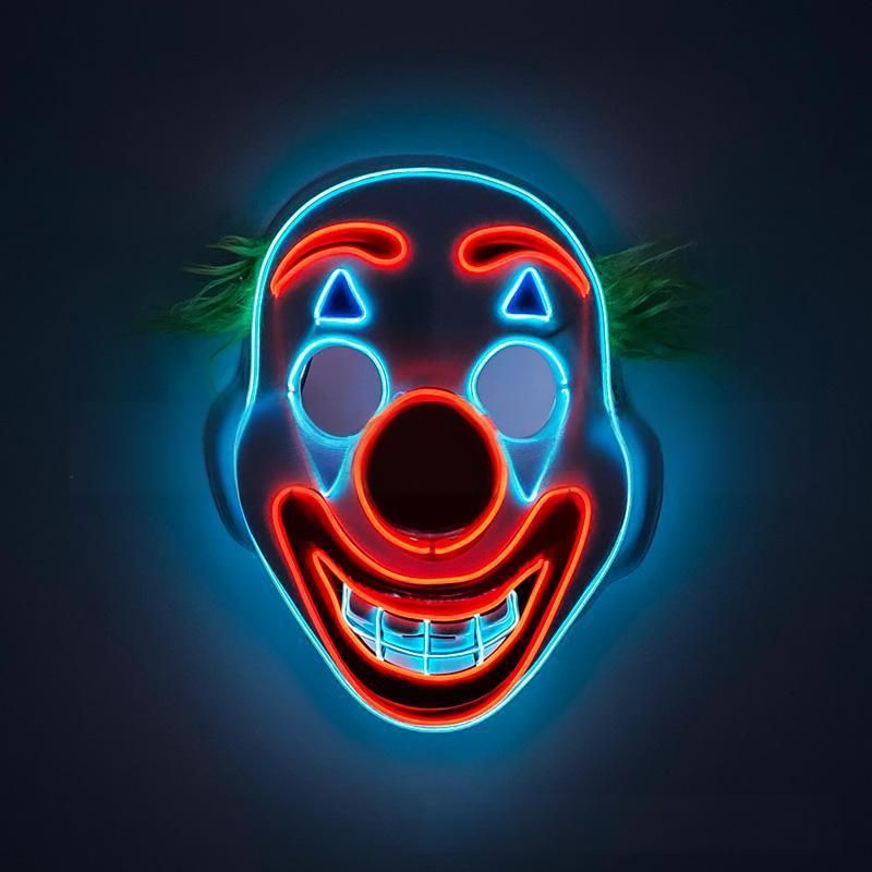 Scary Led Light Up Halloween Mask With Adjustable Strap For Cosplay Haunted Houses Parties_voghion.com