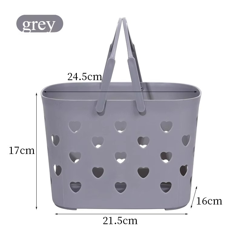 Plastic Shower Caddy With Handle - Large Open Design Bathroom Organizer Basket For Toiletries, Drain Holes & Ventilated Storage_voghion.com