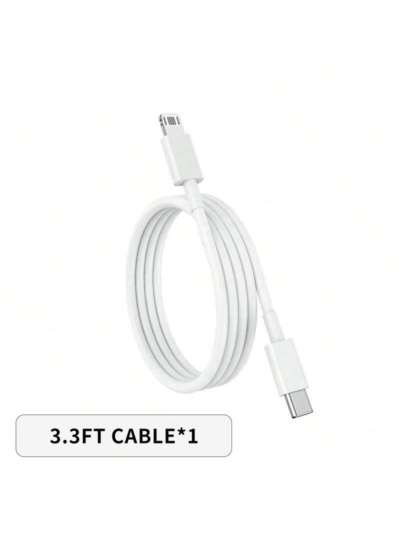 6.6FT/3.3FT C-type To Lightning Cable Compatible Mobile Phone 20W Charger Set PD USB C Wall Mounted Fast Charger Adapter, With IPhone_voghion.com