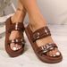 New Round Head Fashion Belt Buckle Line Women's Platform Sandals_voghion.com