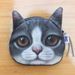 New Folded Ear Gray Short Hair Cat Meow Star Coin Purse 3D Animal Head Cute Pet Style_voghion.com