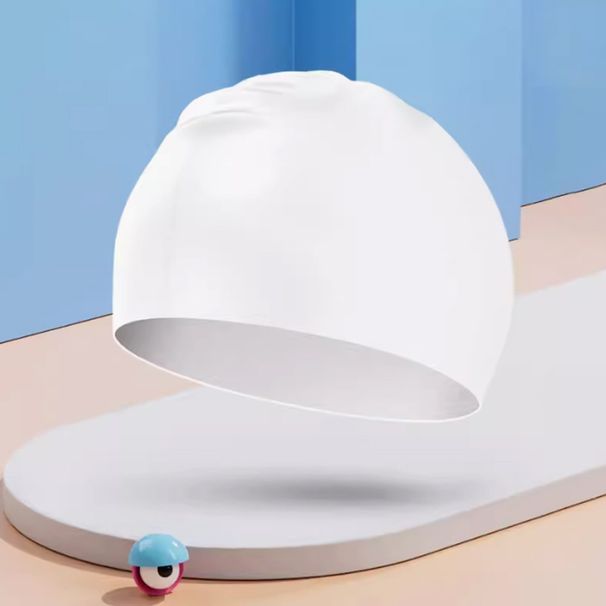 Unisex-Badekappe aus Silikon – wasserdicht und bequem für Erwachsene und Kinder (Weiß/Schwarz/Pastellfarben, Einheitsgröße)_voghion.com