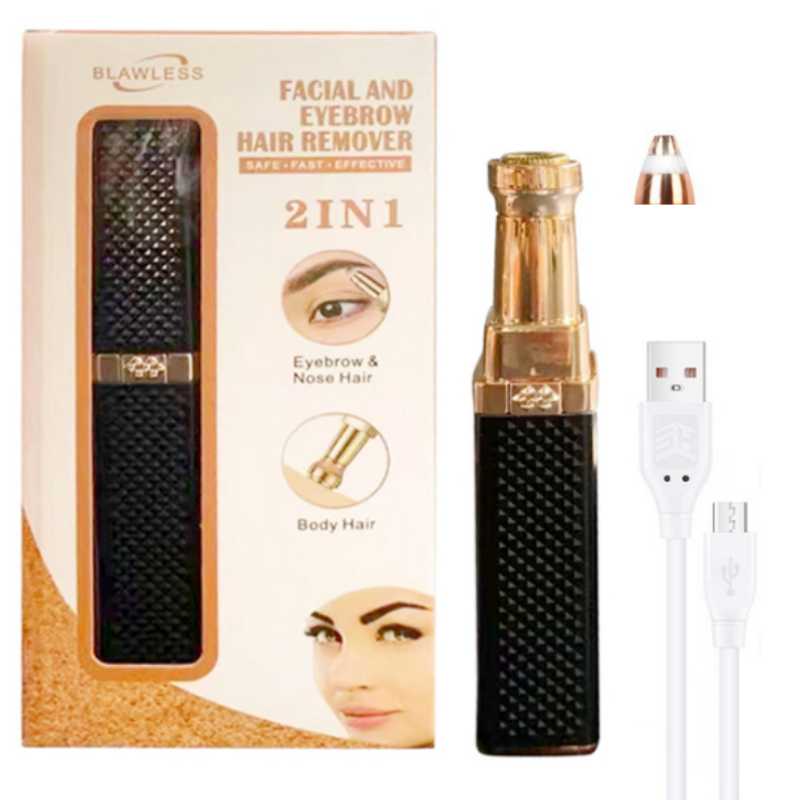 2 In 1 Women's Electric Epilator USB Charging Portable Hair Remover Bikini Painless Shaver For Women Body Facial Eyebrow Trimmer YCDC_voghion.com