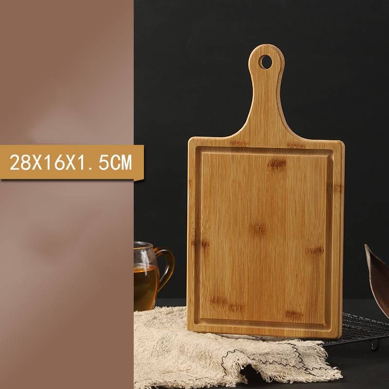 Bambus holz pizza platte 1 stück nan tablett snack brot steak kuchen essteller rechteck runden boden_voghion.com