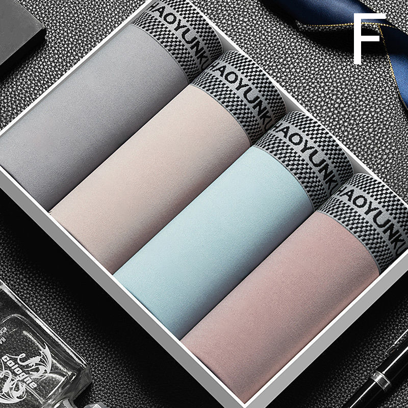 4 STÜCKE Boxershorts große Größe nahtlose Baumwollfeile Herren-Boxershorts Sommer dünne Abschnitt Größe L-4XL_voghion.com