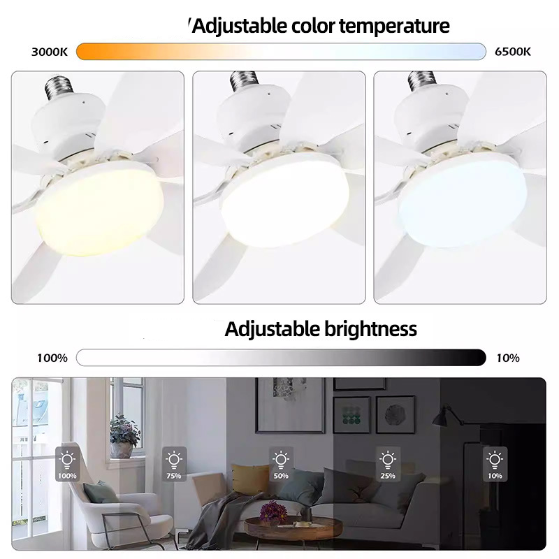 Smart Ceiling Fan With Led Light - 2-In-1 Remote Control Ultra Quiet 3 Speed Adjustable Easy Installation For Bedroom/Living Room​_voghion.com