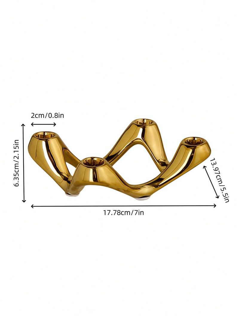 1pc High-end Design Four-hole Ceramic Candle Candle Holder Is Suitable For High-end Style Scene Ornament Candle Holder_voghion.com
