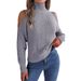 Autumn And Winter Casual Off-shoulder High-neck Hollow-out Long-sleeved Knitted Pullover Sweater Women's Clothing_voghion.com
