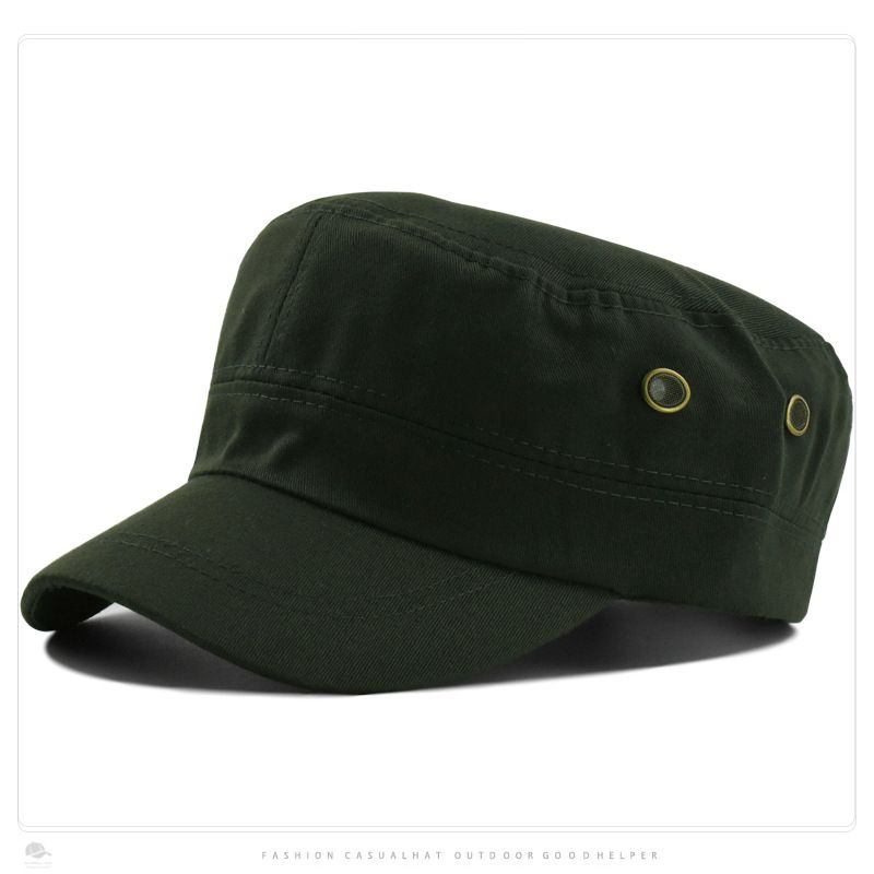 Flad tophat mænd og kvinders kortskyggede militærhat Ensfarvet Light Board baseballkasket Udendørs visir Casual kaskethat_voghion.com