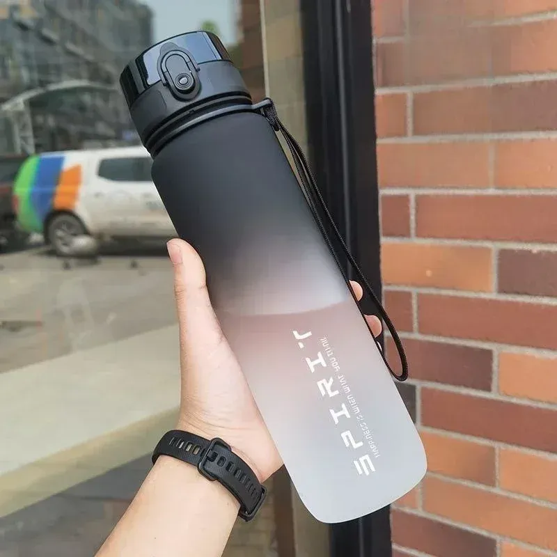 1 Liter Large Capacity Sports Water Bottle Leak Proof Colorful Plastic Cup Drinking Outdoor Travel Portable Gym Fitness_voghion.com
