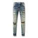 Jeans aderenti da uomo con toppe forate alla moda Hiphop_voghion.com