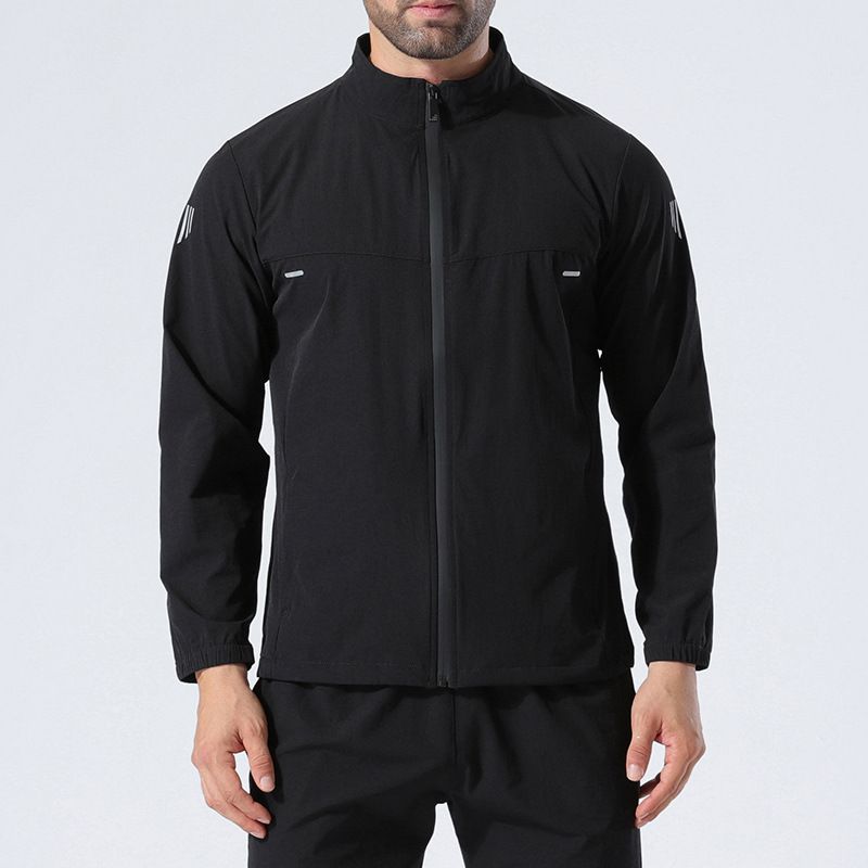 Schnelltrocknende Laufjacke für Herren – Atmungsaktive Langarm-Workout-Jacke mit Reißverschluss für Fitnessstudio und Wandern (M-4XL) – Leichte Trainings-Windjacke aus Nylon_voghion.com