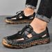 Unschlagbare Qualität Italienische Sommersandalen Herren Leder Atmungsaktiv Perforiert Mit Weichen Sohlen Und Anti-Rutsch Outdoor Strandschuhe_voghion.com