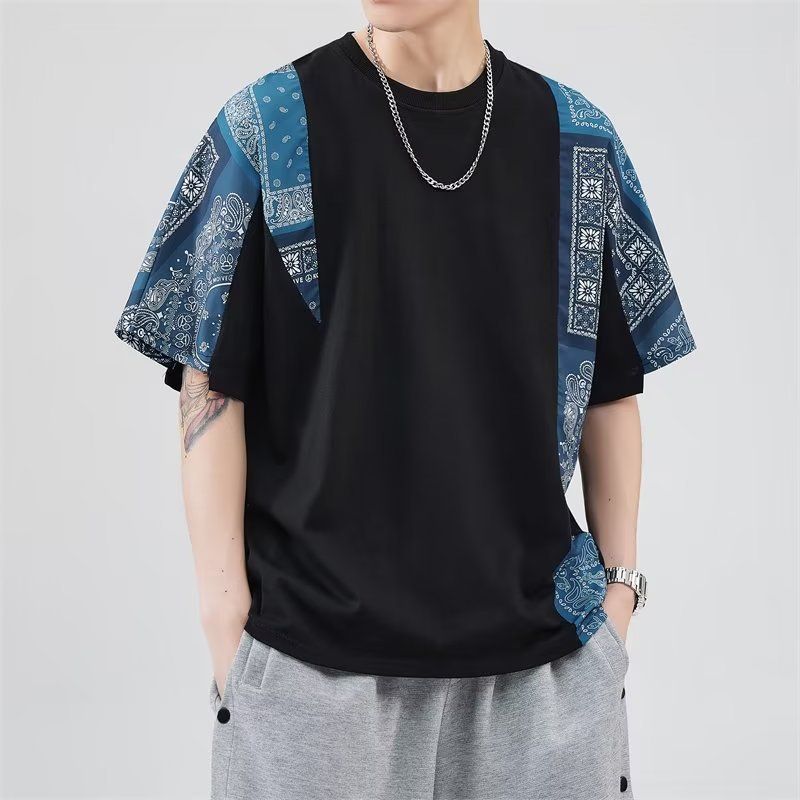 Herrkläder Nya kortärmade herrsommartoppar med lös design, mångsidiga halvärmade t-shirts, sommart-shirt för män_voghion.com