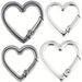Portachiavi a forma di cuore da 4 pezzi, fibbia da escursionismo a forma di cuore in lega di zinco resistente, gancio a molla, adatto per campeggio, escursionismo, battute di pesca_voghion.com
