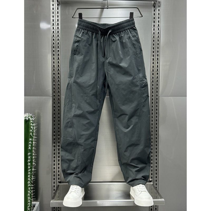 2024 Sommer Nye Hurtigtørrende Åndbare Lige Sportsoveralls Herremode Trendy Snørelukningsbukser_voghion.com