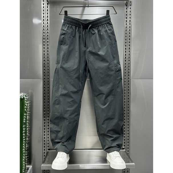 2024 Sommer Nye Hurtigtørrende Åndbare Lige Sportsoveralls Herremode Trendy Snørelukningsbukser_voghion.com