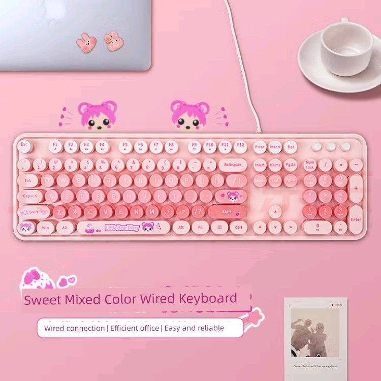 Tastiera wireless Mofii Ferris Hand Bear e set per computer da ufficio per studentesse, mouse cablato di bell'aspetto_voghion.com