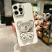 Modische, luxuriöse, plattierte 3D-Bärenhalter-Telefonhülle für iPhone 16 Pro Max 15 Plus 5G für stoßfeste Silikonschutzhülle_voghion.com