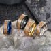 Men's Vintage gold wire wood grain men's ring 8MM electroplated jewelry Christmas ornaments_voghion.com
