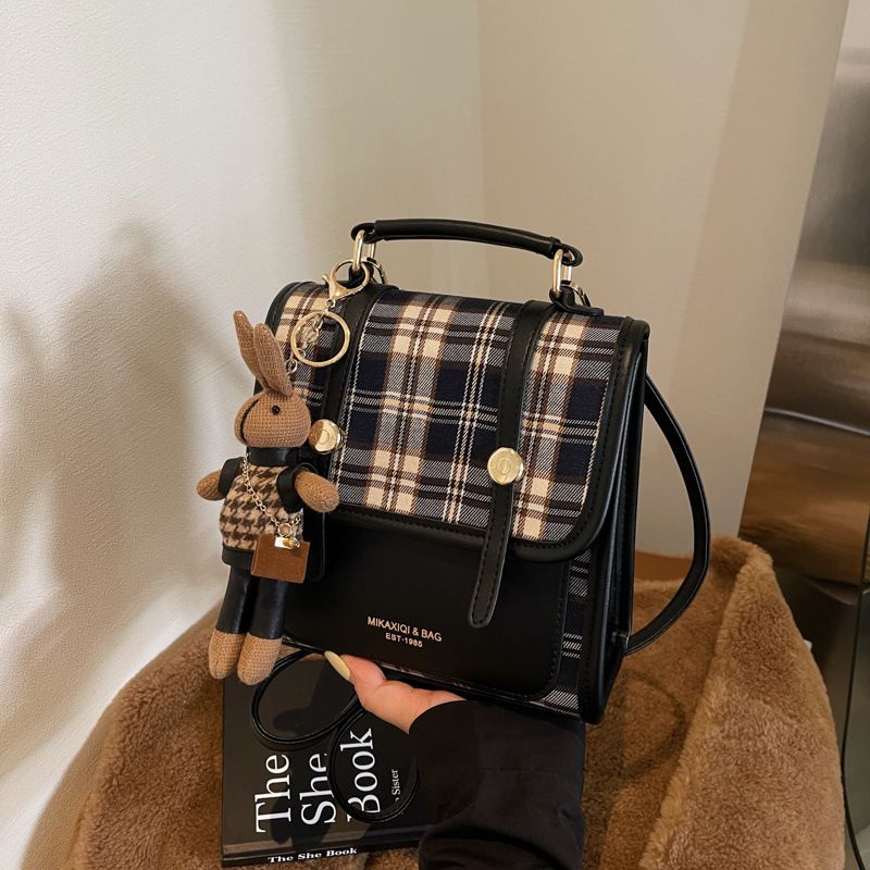 Zaino piccolo multifunzione a quadri, versatile, casual, quotidiano, per l'autunno e l'inverno 2025, nuovo senso della moda_voghion.com