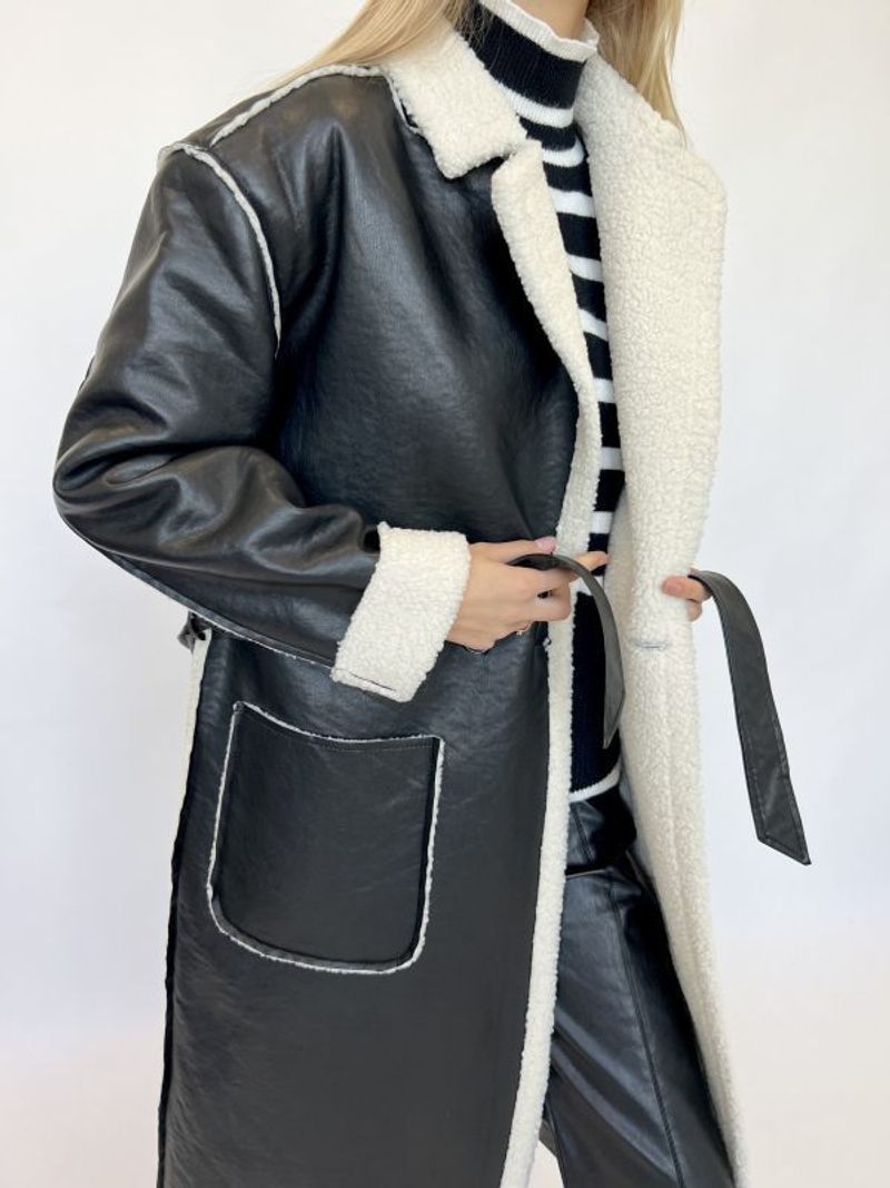Women's new casual leather thickened trench INS loose fashion coat_voghion.com