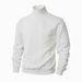 Men's Jacquard Knit Sweater – High-Neck Winter Pullover, Oversized Fit, Machine-Washable Polyester (White/Light Gray/Black/Orange/ S-XXXL)_voghion.com