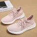 Thick Soled 2024 Spring And Autumn New Large Solid Color Round T Shallow Mouth Lace Up Casual Women's Sports Single_voghion.com