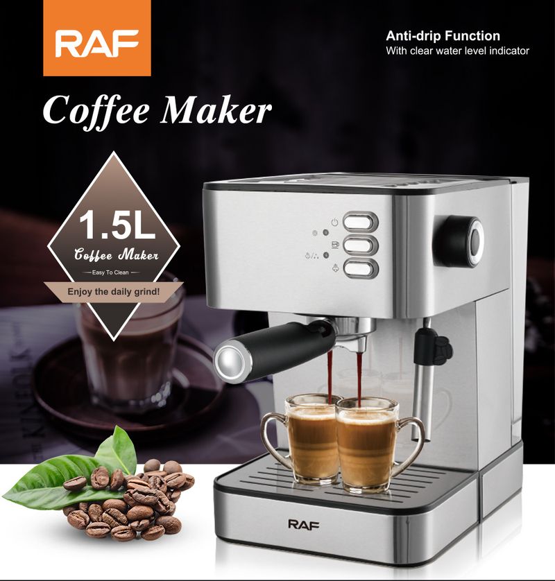 RAF-machine voor thuisgebruik EU-standaard kleine semi-automatische Italiaanse stoommelkopschuimer geïntegreerde koffiepot_voghion.com