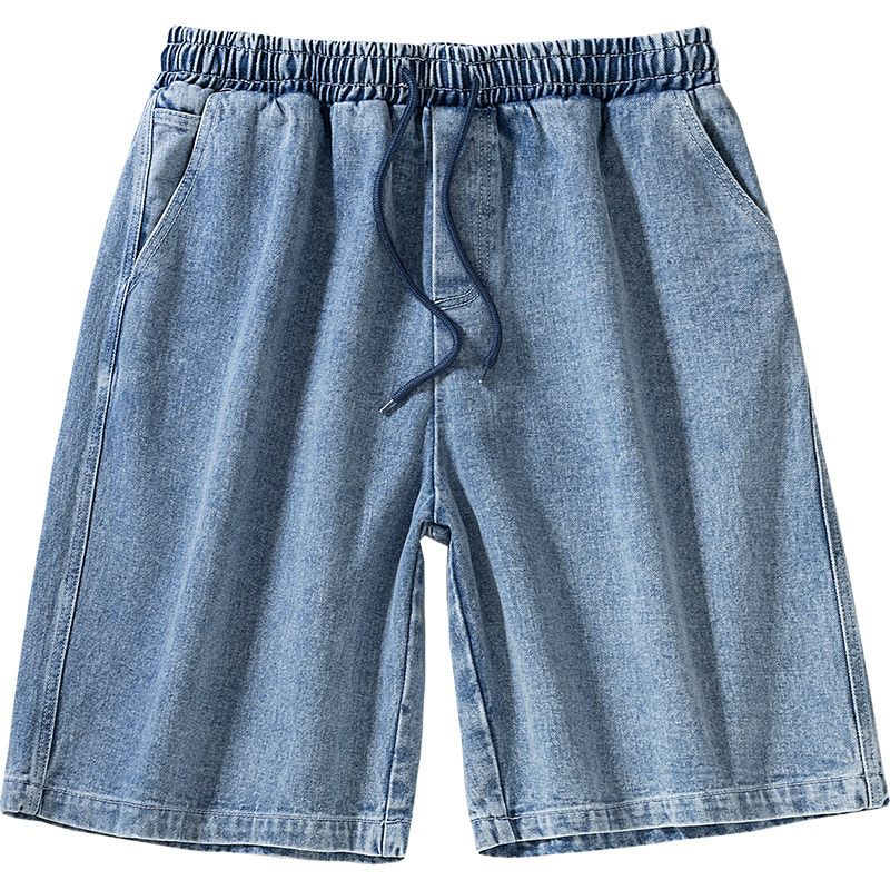 Abbigliamento maschile Bellken Early Studio CityBoy Pantaloncini in denim larghi lavati retrò giapponesi, pantaloni casual da uomo e da donna_voghion.com