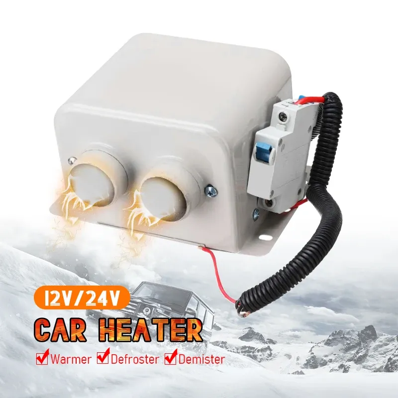1200W 12V 24V Elektrischer Ventilator Windschutzscheibentrockner Keramik Auto 2 Loch Heizung Defroster Demister Luftheizung_voghion.com