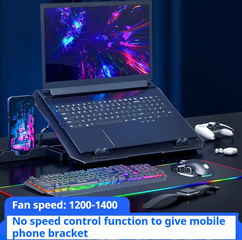 Cooler para laptop de 15,6 polegadas com base de suporte, ventilador para jogos, silencioso e portátil_voghion.com