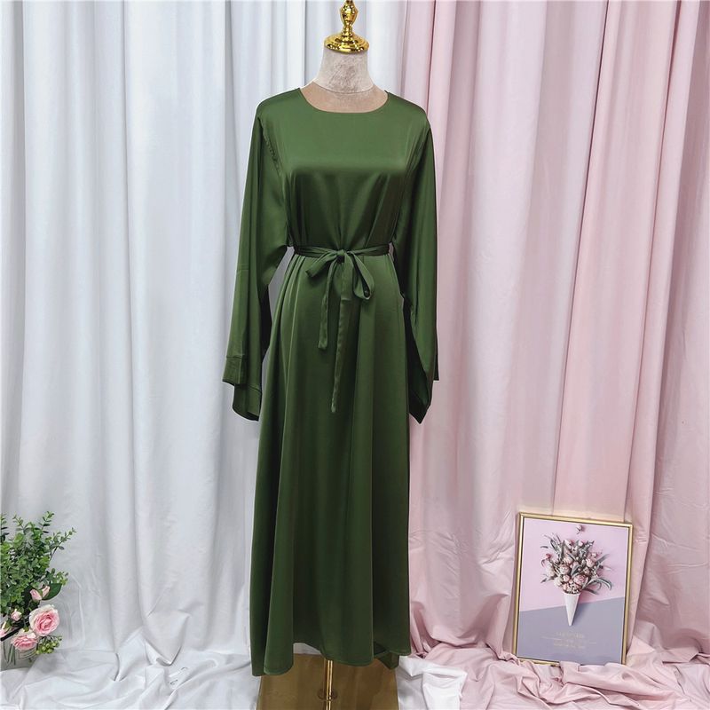 Women’s Clothing Turkish solid color large size multi color robe dress_voghion.com