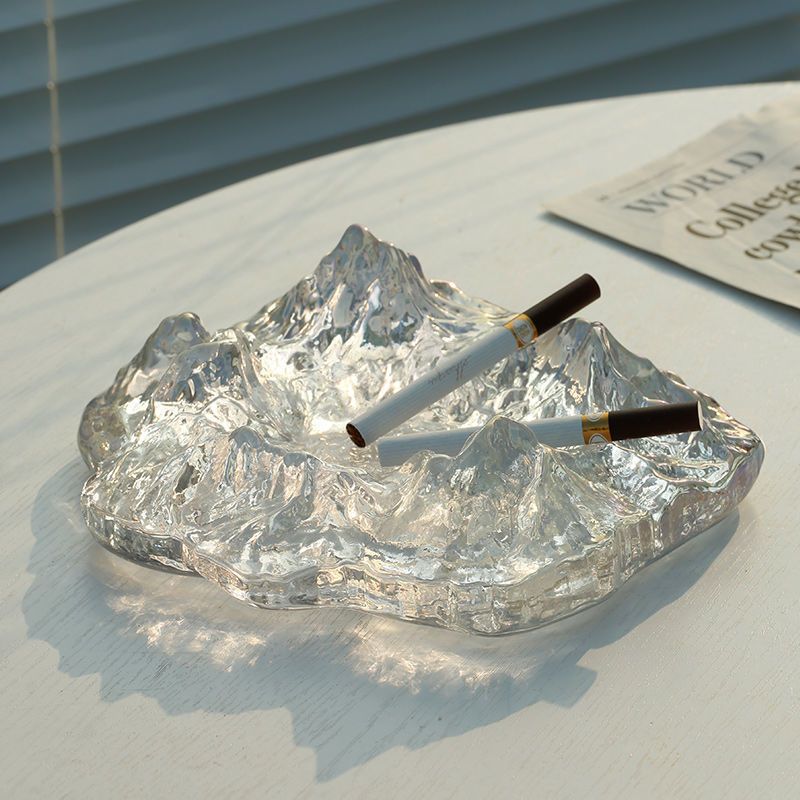 INS Nordic Iceberg Light Luxury Home Living Room Office Creative Personality Fashion Trend Decorative Glass Ashtray_voghion.com