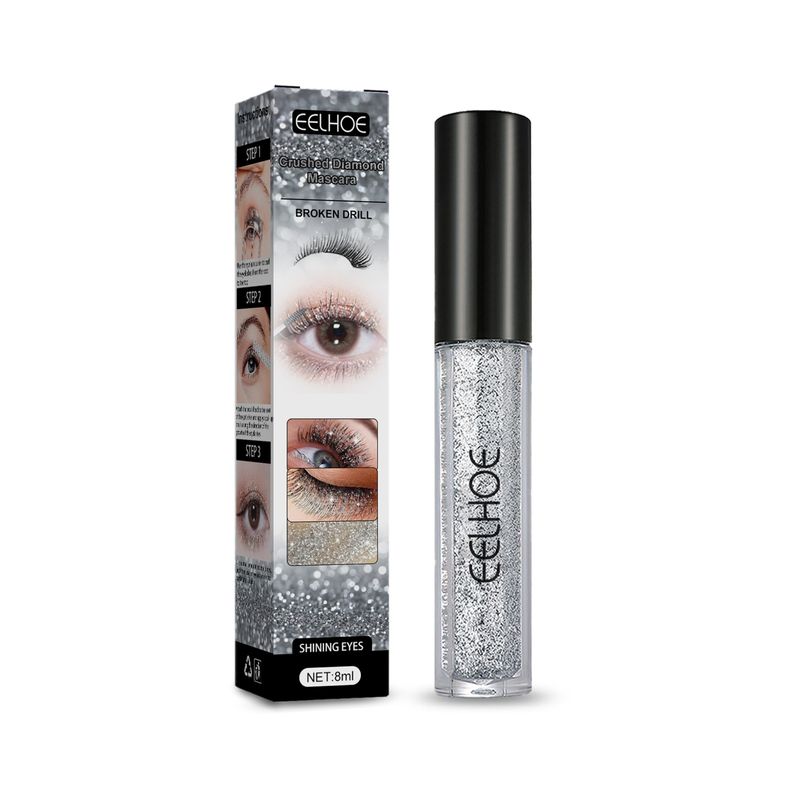 EELHOE Glitter Diamond Mascara Styling Primer Quick-drying Film-forming Glitter Tear Eyes Non-smudge Mascara_voghion.com